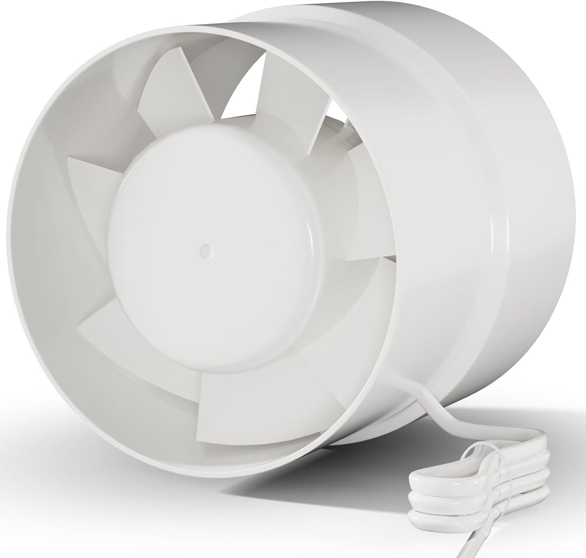 150 mm, 155 mm, inline afvoerventilator, stille buisventilator, 320 m³/u, kanaalventilator voor badkamer, toilet, keuken, broeikas, tent, garage, wit