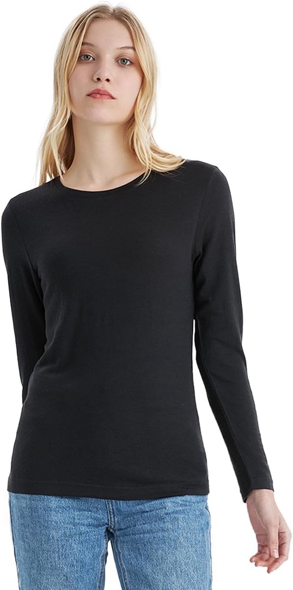 Protect 100% Merinowol Dames Thermisch Ondergoed Lichtgewicht Zachte Lange Mouwen Shirt Geschikt Voor Wandelen En Skiën