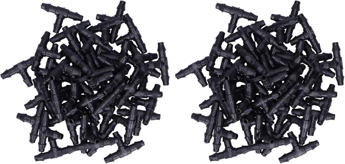 -stuk Druppelirrigatie -connector, ABS T shirt voor 4/7 Slangaansluiting, Eenvoudige Installatie voor Tuin, Boerderij, Gazon, Kas, Landbouwverhuizing, Microsprinkler Irrigatiekoppelingen
