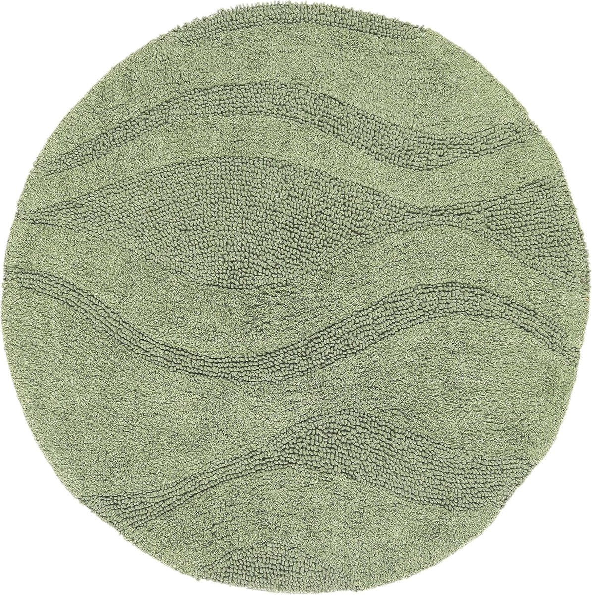 Breeze, Badmat, Moderne vloerkleden, Ø 90 cm, Rond, Laagpolig, Machinewas, Groen