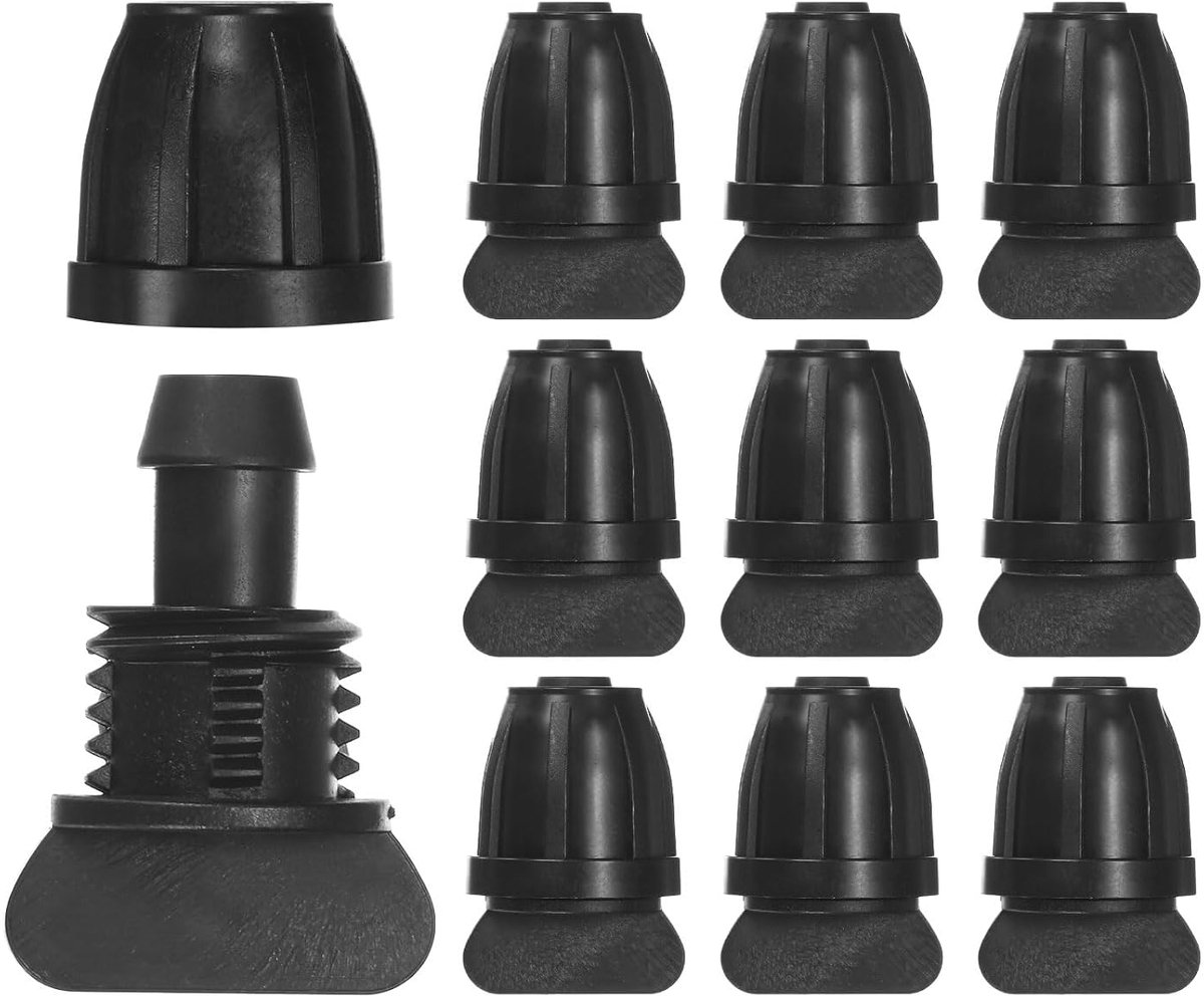METERXITY 10-pack druppelirrigatie prikkeldraad, 3/8 inch eindkappen buisconnector kunststof koppeling voor kas/aquarium/tuin bewateringssysteem, druppelirrigatie onderdelen