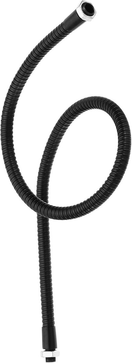 Universele zwanenhalsslang, 60 cm, 1 stuk M10 met fijne schroefdraad, opvouwbare metalen slang, flexibele arm, flexibele buisverlenging voor lamp, doe-het-zelf-uitrusting, zwart