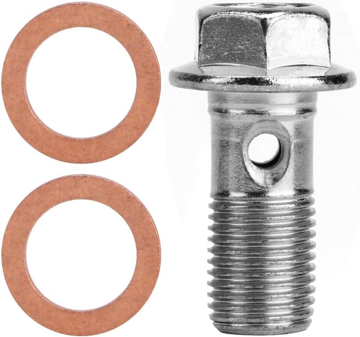 10mm M10x1.00 Motorremschroef, roestvrijstalen motorschroef Slangbout voor rempomp