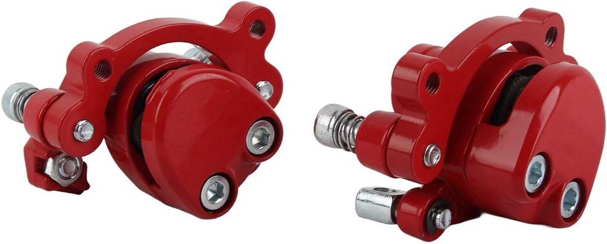 Schijfremklauw, Paar Voor Achter Schijf Remklauw Pads Heavy Duty Metal Fit voor Chinese Mini Moto Kid ATV Quad (Rood)