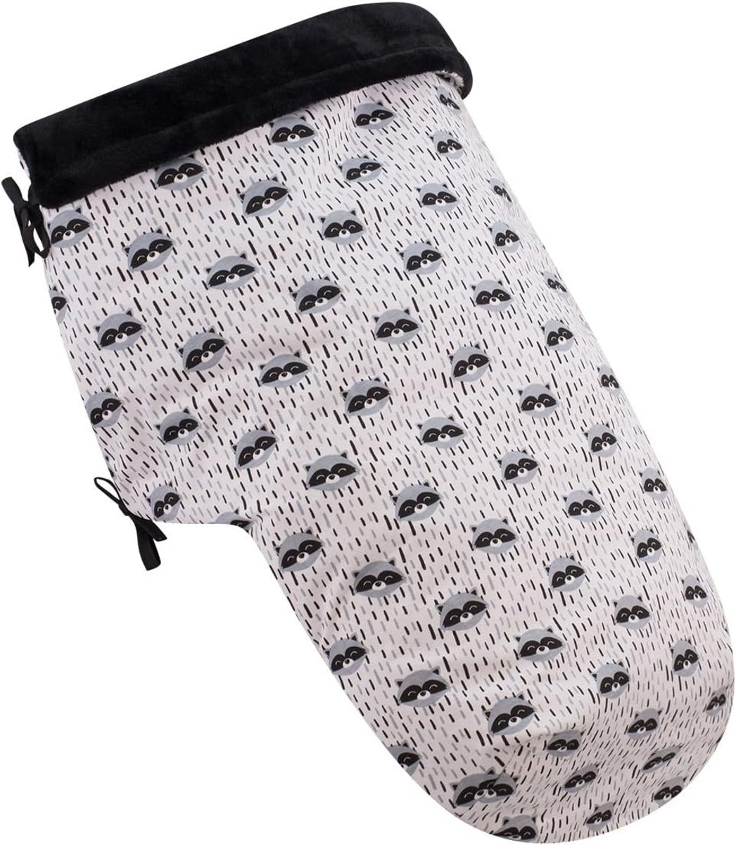 KIDS Winter-Voetenzak Compatibel met Autostoeltjes, Draagbare Wiegjes en Kinderwagens | Extra Zachte Teddyfleece | Gemaakt in Spanje (RACCOON, POLAIR)
