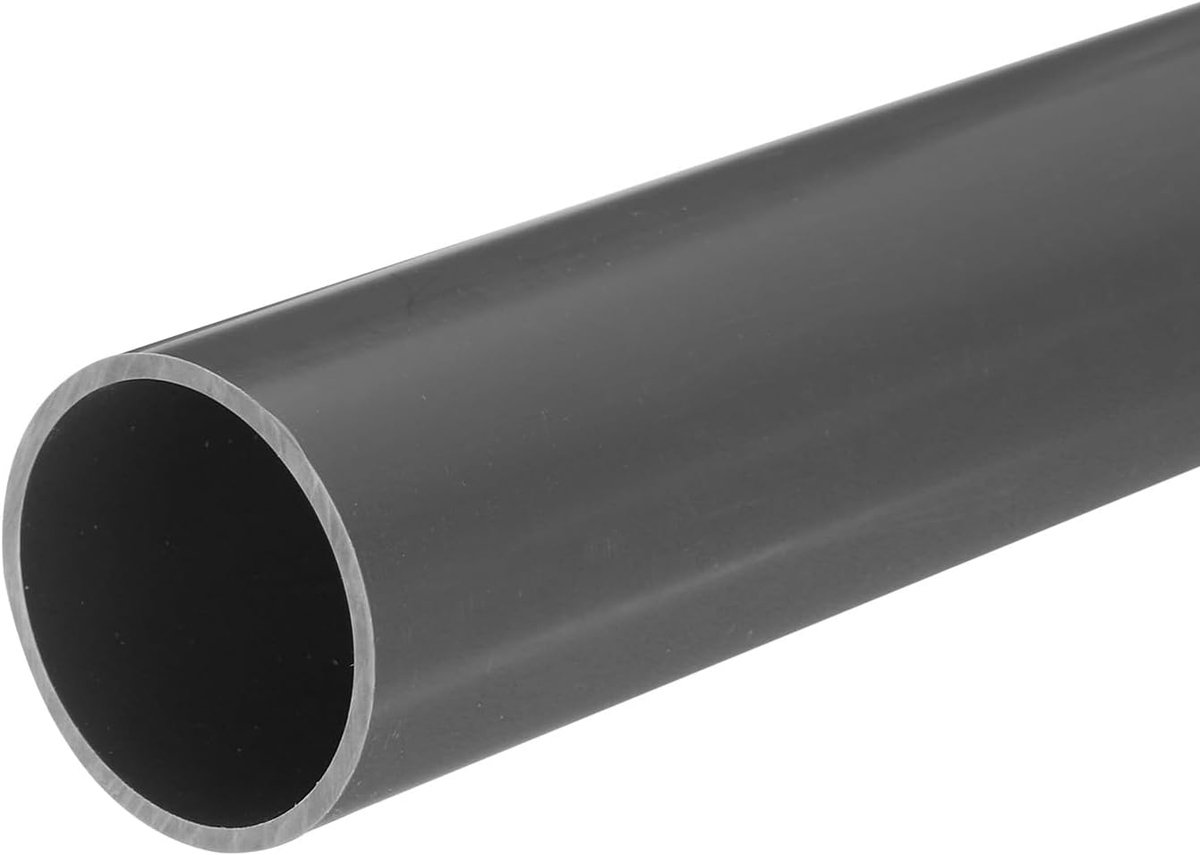 Ronde stijve pvc-slang, 36 mm ID, 40 mm, OD, 20 cm lengte, lichtgrijs, hoge sterkte, voor waterslang, handwerk, kabelmantel