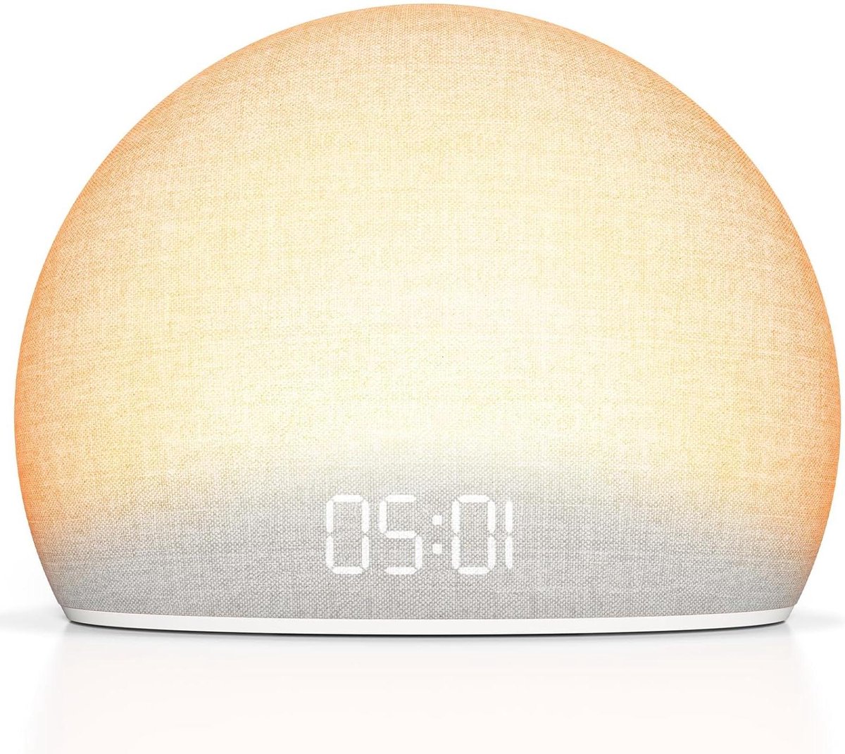Wekker met Licht - Natuurlijke Alarmklok - Rustig Wakker Worden - 20 Geluiden en Nachtlampje - L - Wit