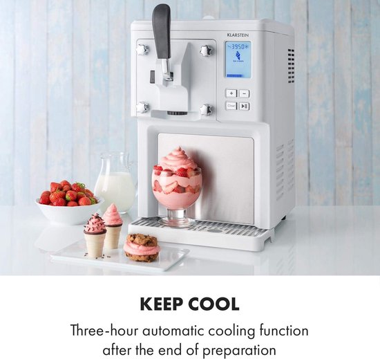 IJsmachine - Dessertmaker - Thuis IJs Maken - Zelfkoelende Compressor - 15 Liter - Wit — afbeelding 4