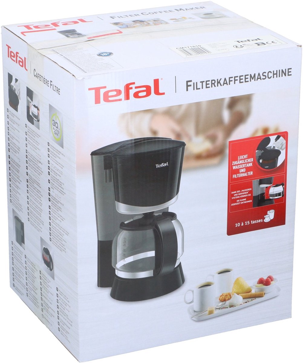 Tefal Vita CM1718 Koffiezetapparaat - Koffiemachine met Glazen Kan en Warmhoudfunctie - Filterkoffie voor 15 Kopjes - Filter Koffiezetapparaat - Zwart