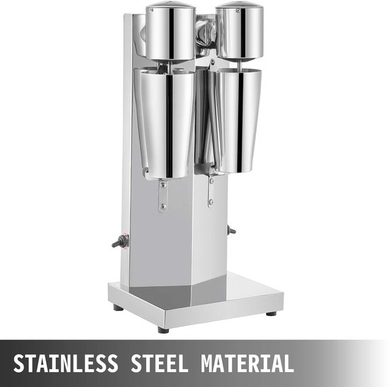 Drankmixer Dubbele Kop - Milkshake Machine - Snelle Drankjes Maken - 180 Watt Krachtig - 800 ml Capaciteit - Zilverkleurig — afbeelding 5