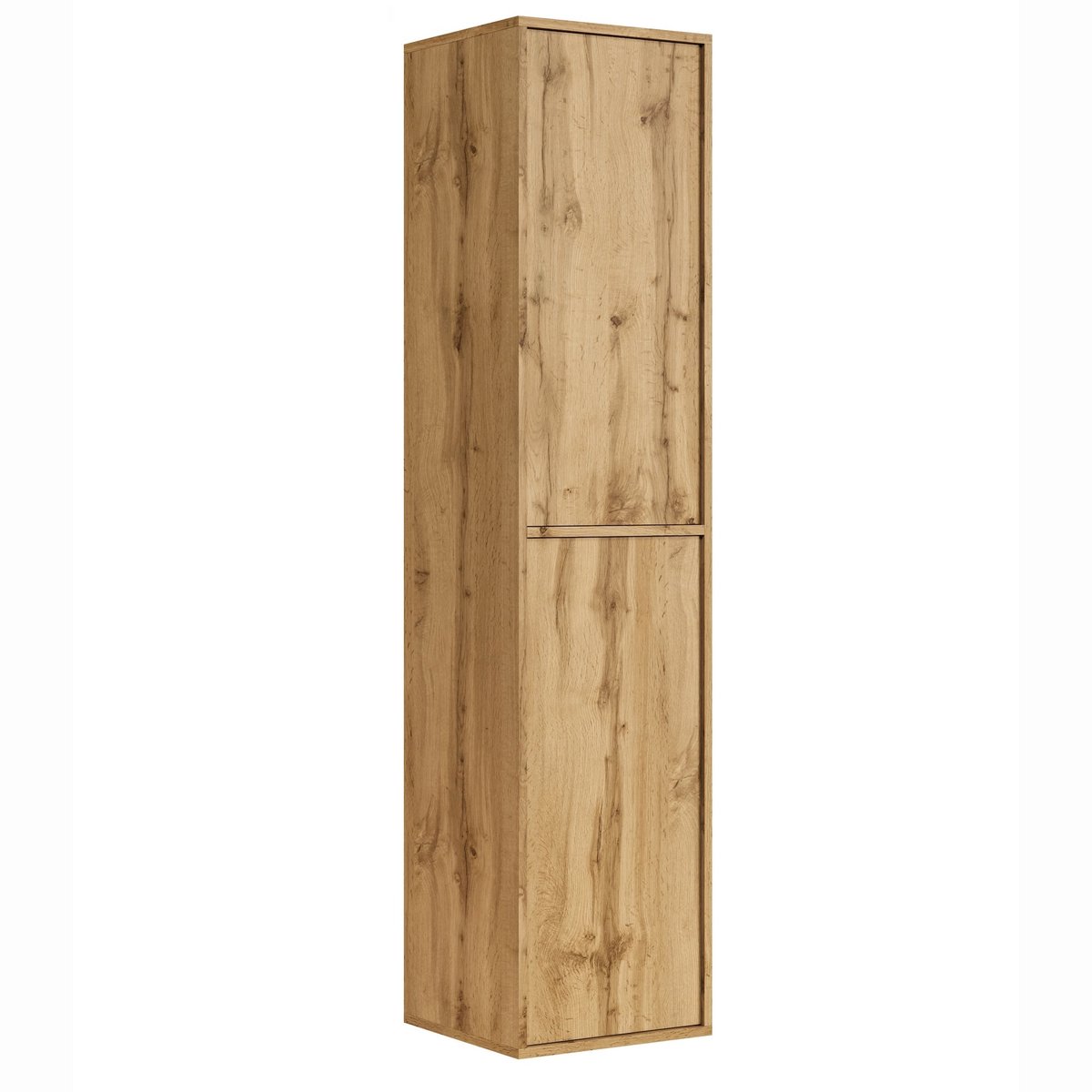 Badplaats Badkamerkast Mali 38 x 33 x 160 cm - Eiken - Hangende Kolomkast met 2 Deuren
