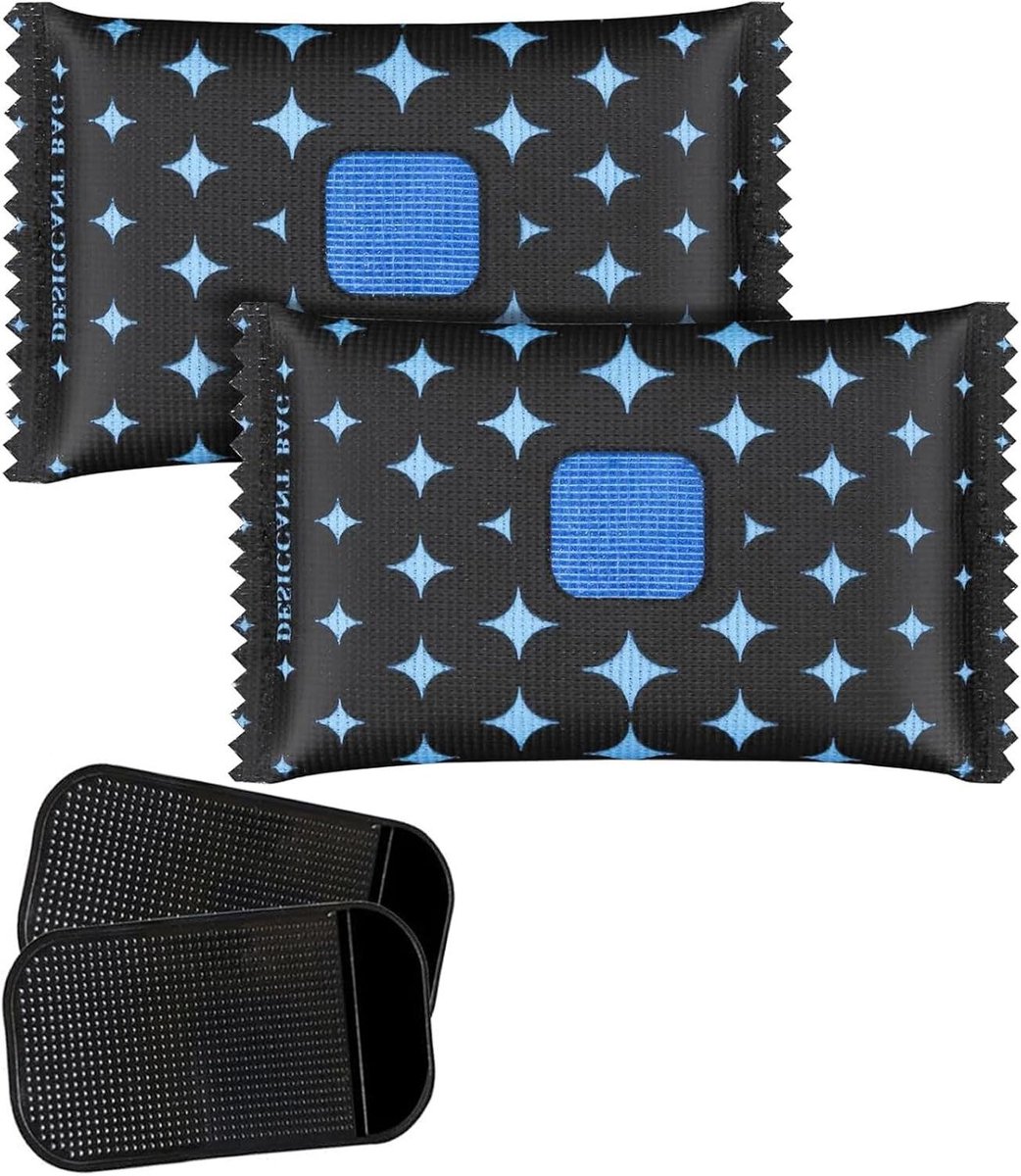 Herbruikbare Ontvochtiger Zakken - Vochtvreters - Vocht Absorberen - Kleurveranderende Indicator - 2 Stuks - Blauw