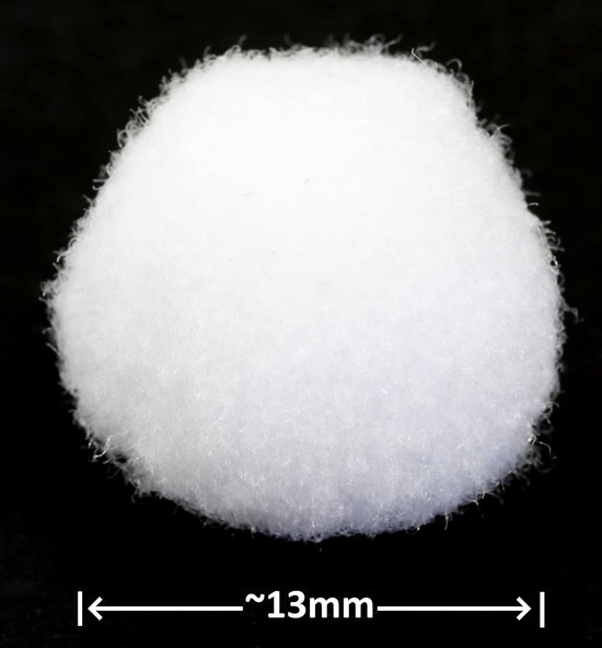 C60468 - 100 pompons Ø 13 mm - kleur wit - van textiel - slingers om zelf vorm te geven voor hobby-korte decoratie naaien kleding borduurwerk — afbeelding 4