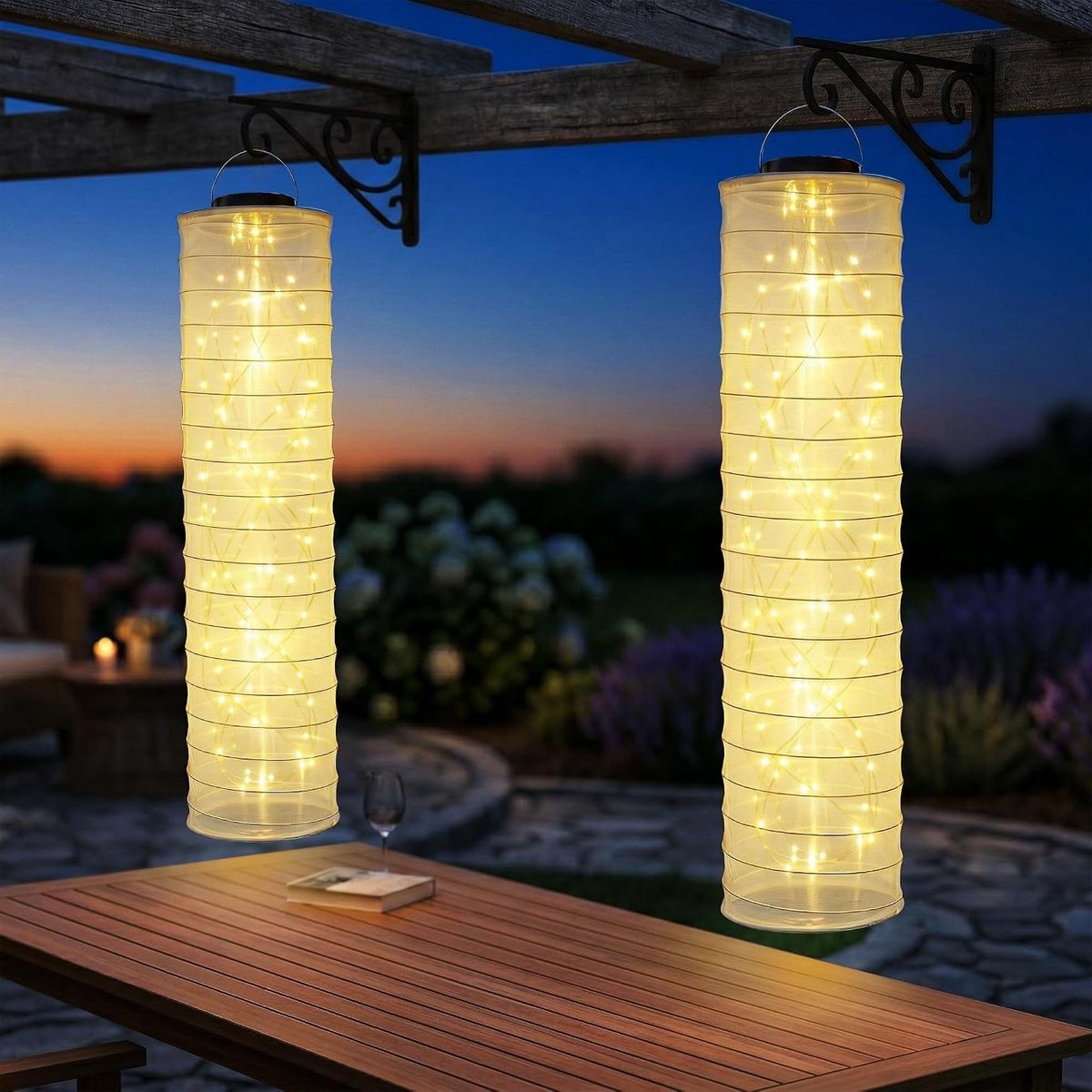 Lantaarns op Zonne-energie - Solar Lampionnen - Buiten Decoratie - 88 LED Waterdicht - 96 cm - Warmwit
