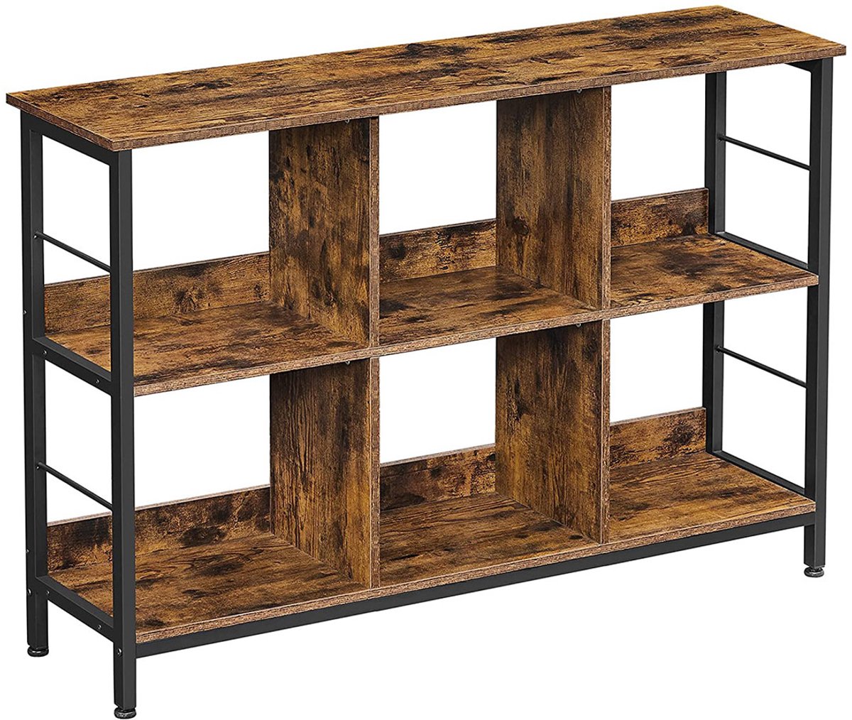 Boekenkast in industriële stijl – Vintage Bruin-zwart