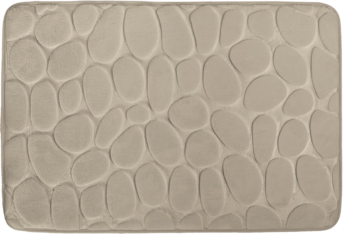 MSV Badmat Antislip – Zachte Absorberend Badkamer Mat met Kiezelsteenmotief – Badmatten voor Douche en Bad