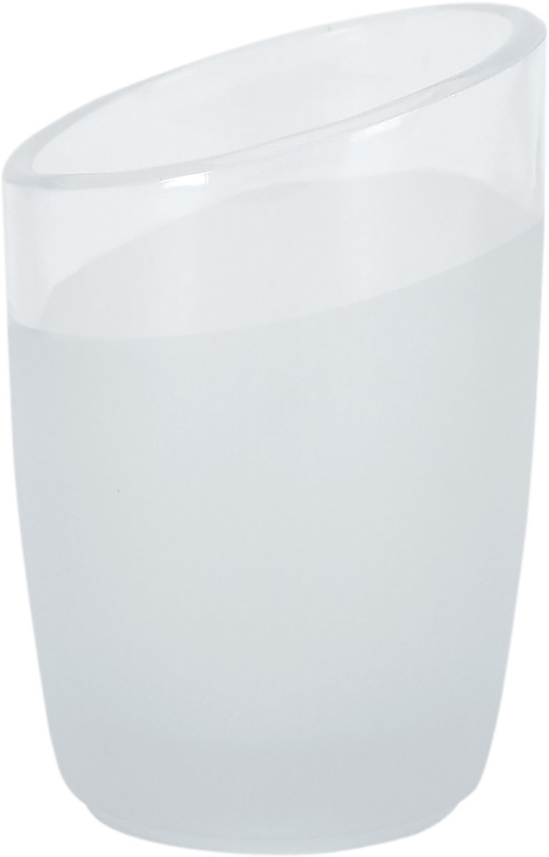 Spirella Level Tandenborstelhouder Glas – Wit Tumbler Beker voor Badkamer Accessoires – 7 x 10 cm