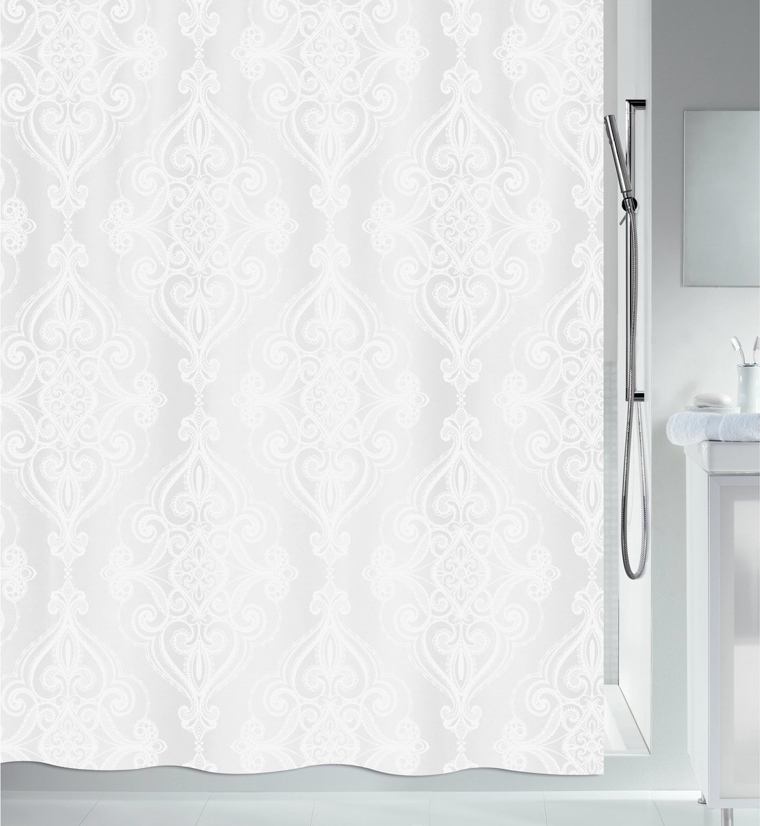 Spirella Douchegordijn Polyester met Anti-Schimmel Technologie – Waterdicht Douchegordijnen voor de Badkamer