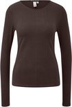 Donkerbruine longsleeve met ronde hals, label THE QS LOVE CLUB aan de binnenkant.