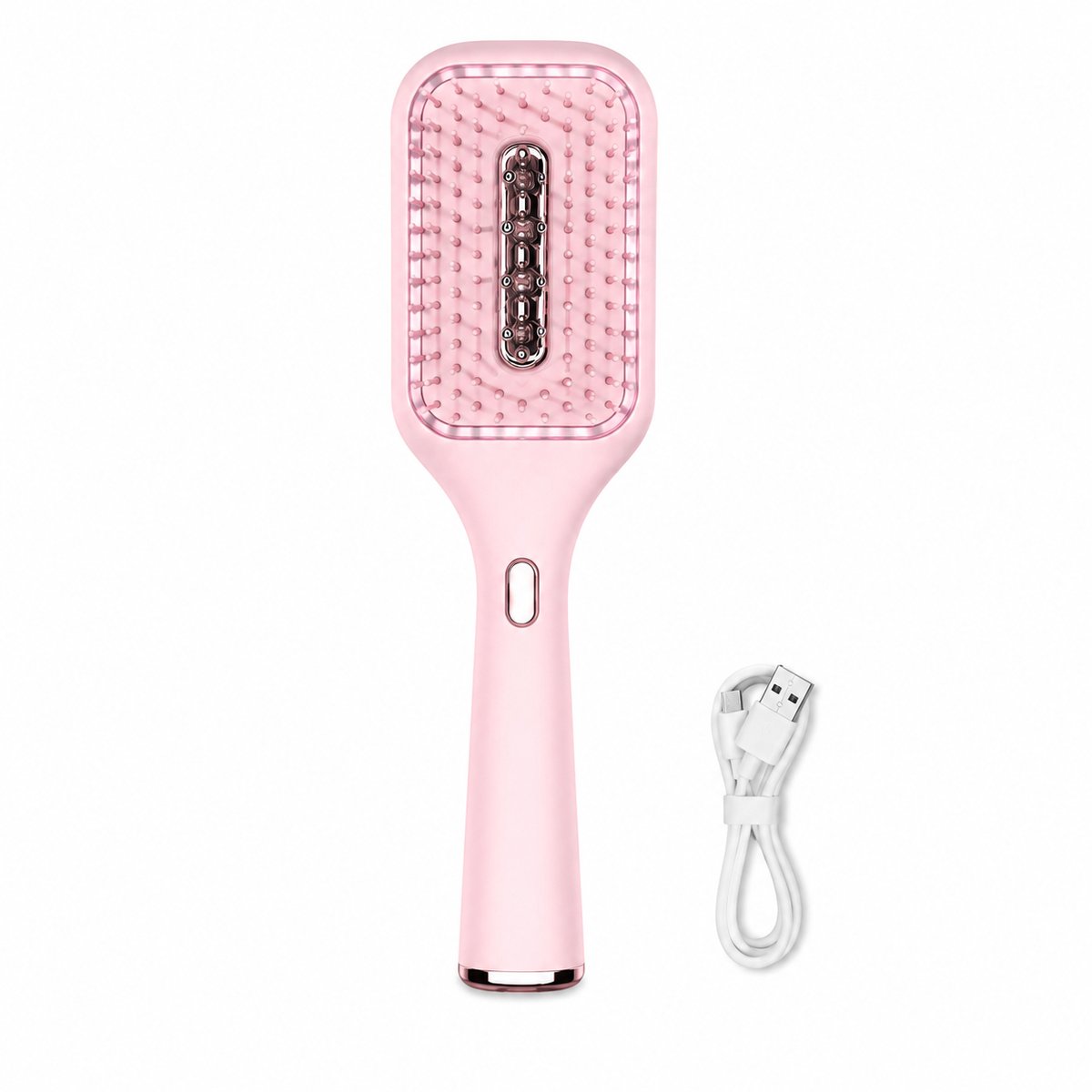 Sercano Hoofdhuid Massageborstel Elektrisch - Haarolie Applicator met 4 ml Reservoir - Rood Licht 655 nm - 3 Vibratiestanden - Paddle Brush - Oplaadbaar