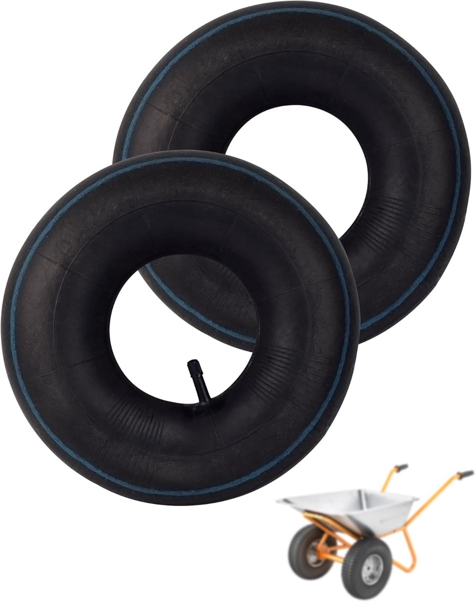 2 stuks binnenband 4.10 3.50-4 recht ventiel TR13, binnenband 4.10/3.50-4 voor steekwagen met 4 wielen - luchtkamer 4 inch