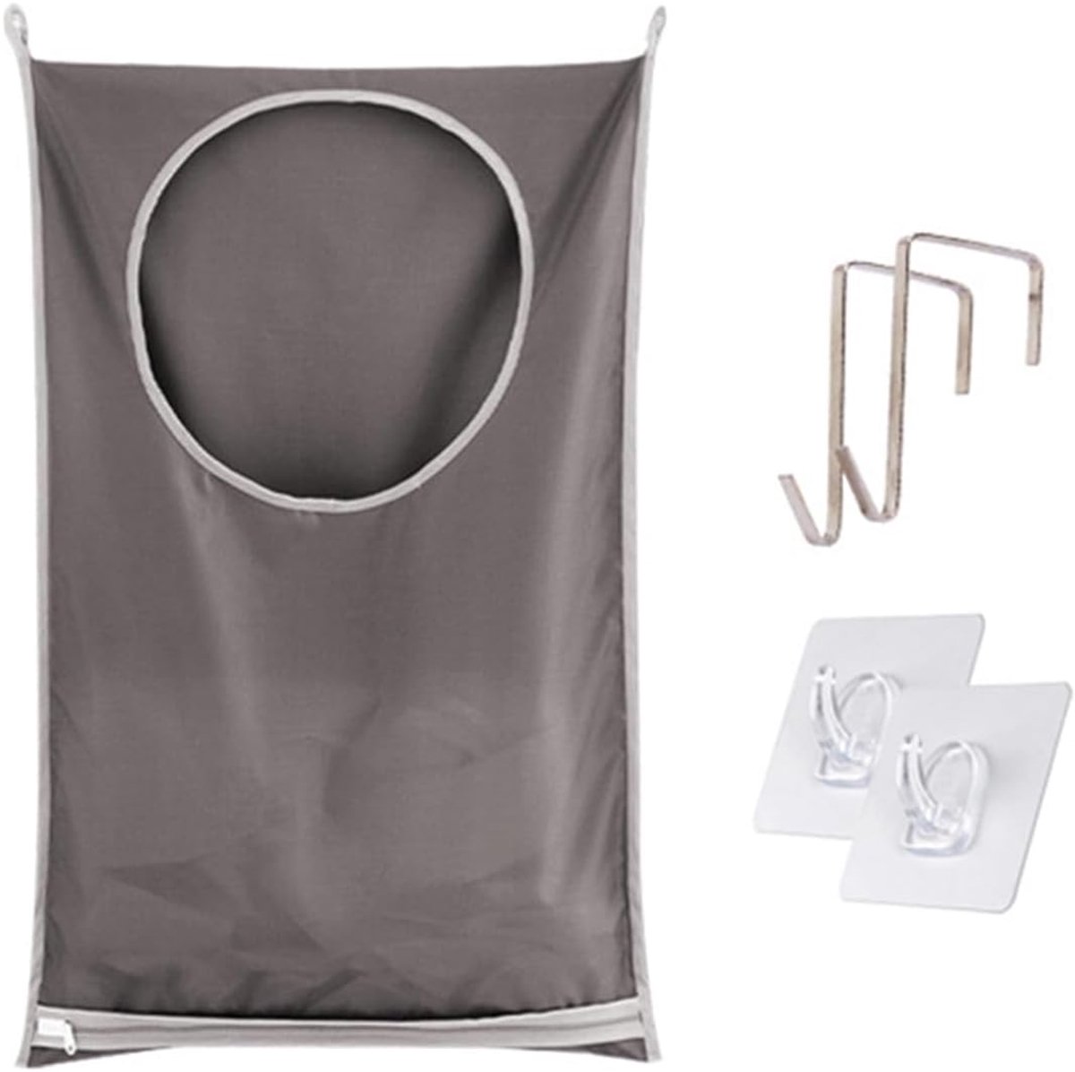 wasmand, met 2 verschillende soorten haken, scheurbestendig over de deur waszak, ruimtebesparende opslag, voor vuile kleding, dekens speelgoed (77 x 50 cm)