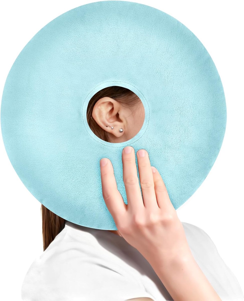 kussen, blauw oor piercing kussen voor zijslapers | Zacht ademend donutkussen voor oor, O-vormig kussen met gat gebruikt in klaslokaal, kantoor, campine, slapen in vliegtuig