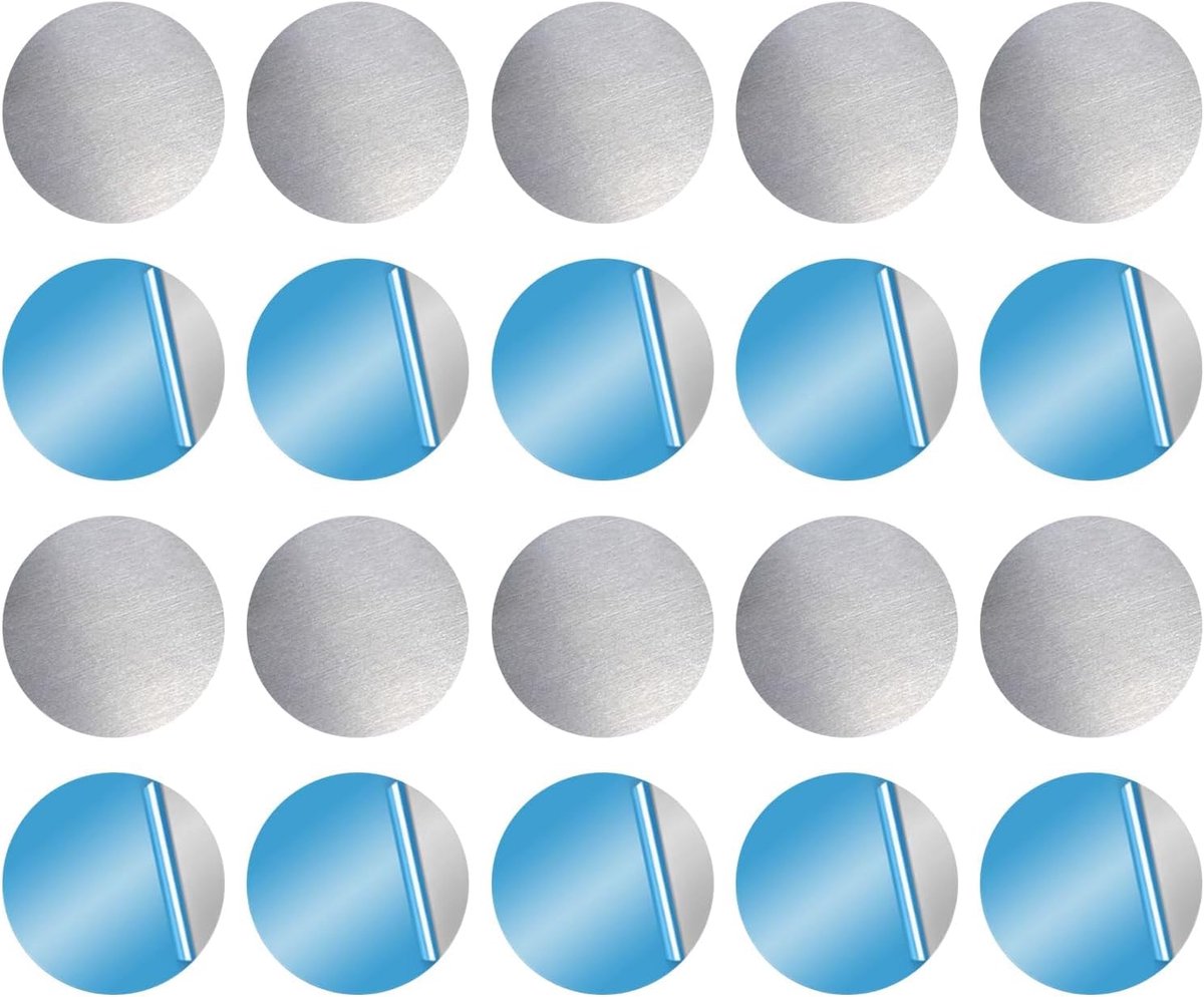 50 stuks metalen plaatjes, zelfklevend, 30 mm metalen plaat voor magneten, ronde metalen plaat van ijzer, sterke magneetkracht voor een veilige grip, dunne ronde metalen schijven set