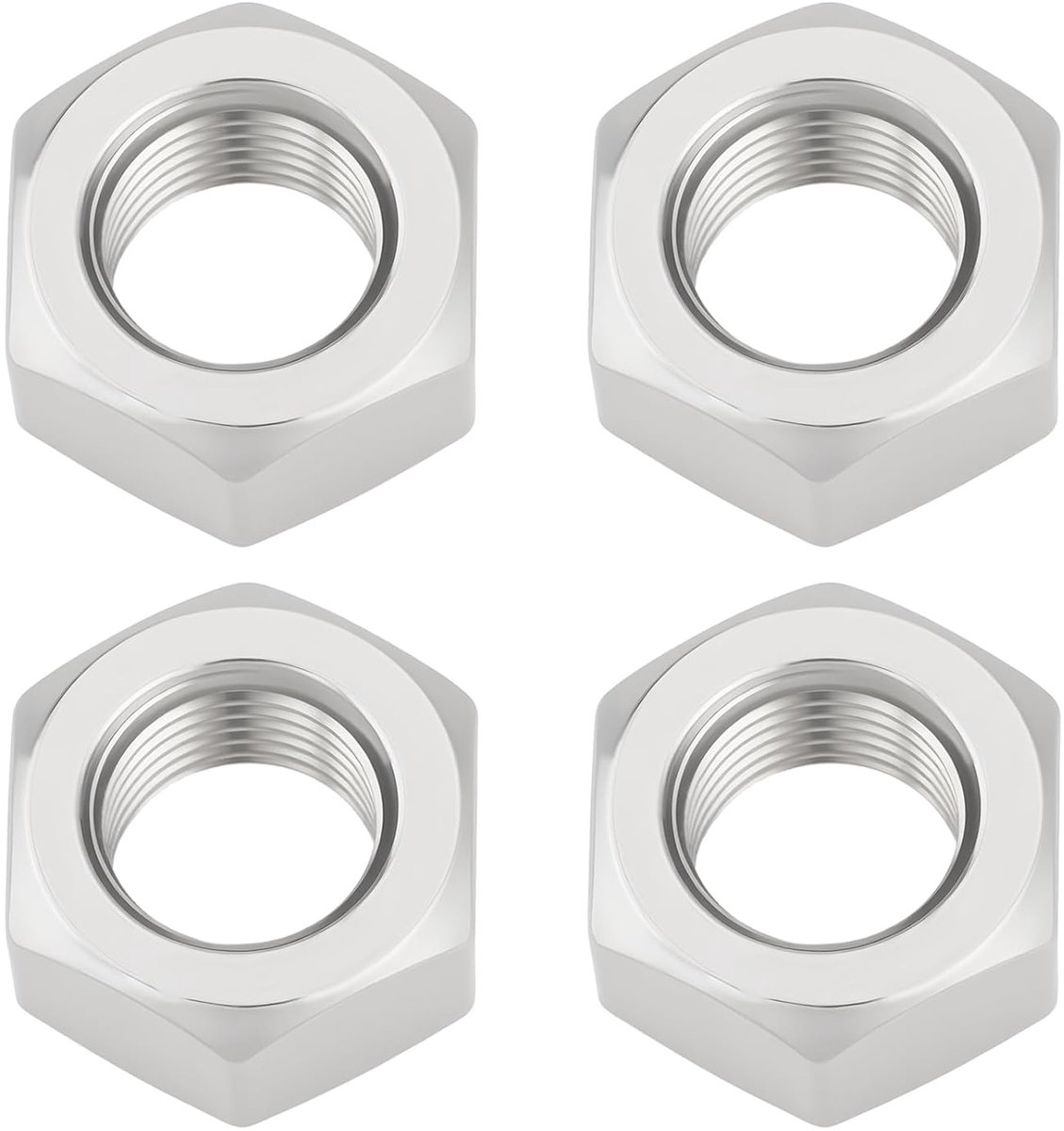 4Pcs Rvs Linkerhand Draad Volledige Moer Metrische Fijne Draad M14×1.5 Voor Machines & Engineering Apparatuur