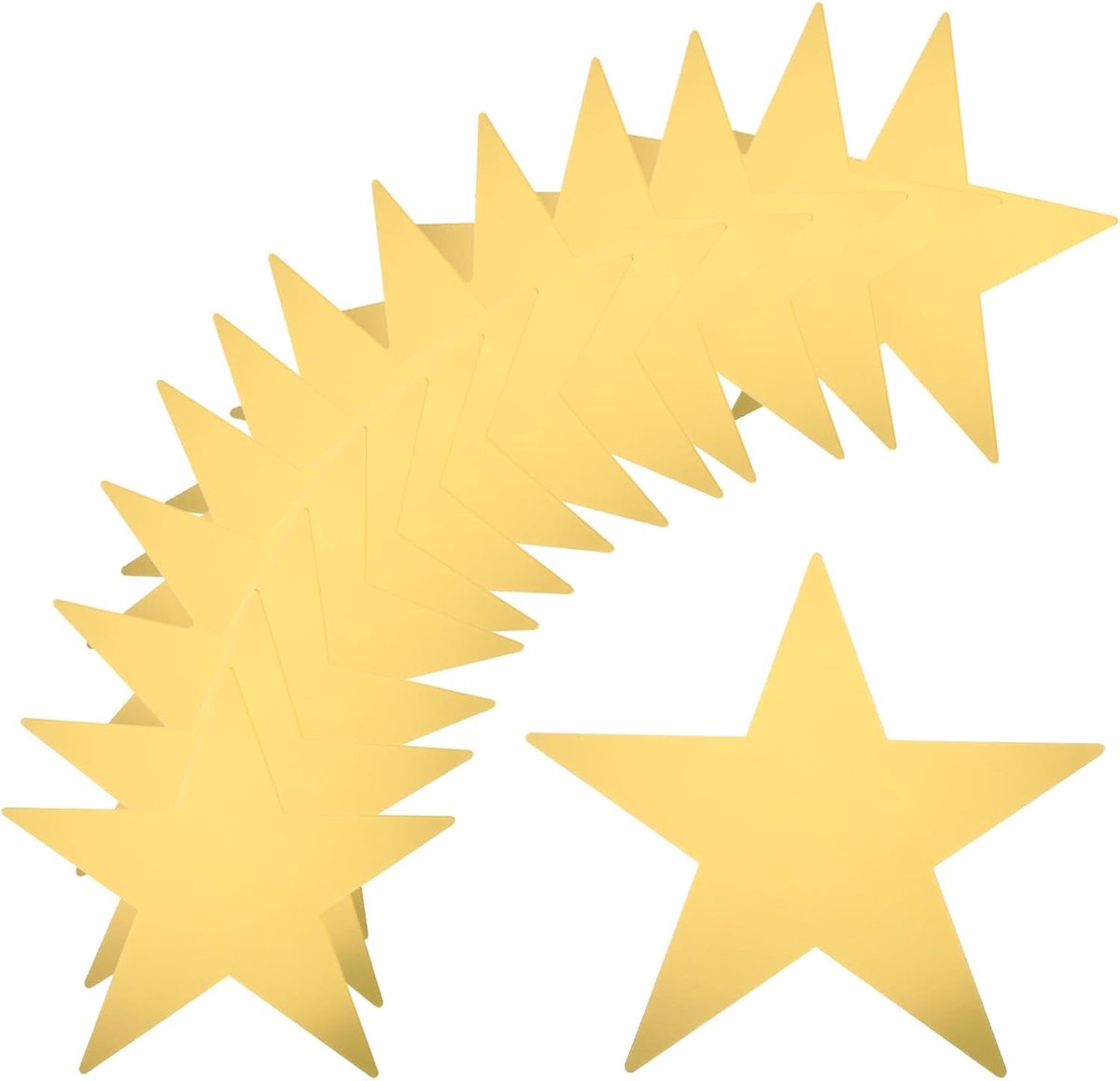 120 stuks gouden sterren, dubbelzijdige papieren sterren, decoratie met sterren, voor de muur, klaslokaal, feestaccessoires, 15,2 cm