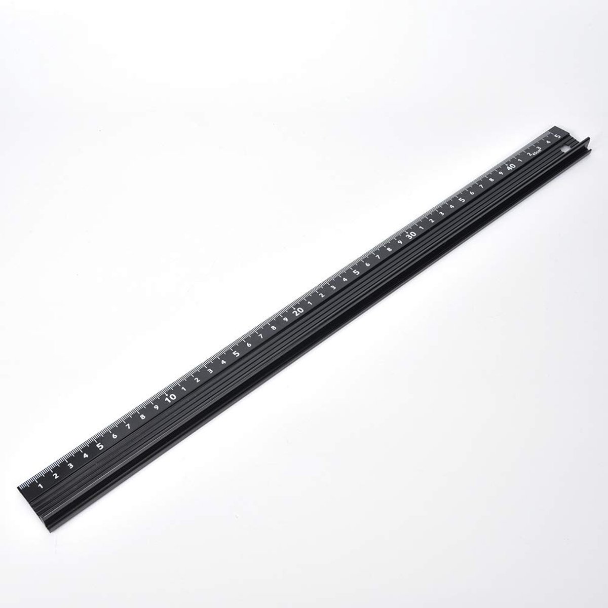 Snijliniaal Aluminium Liniaal, Boemerang Lineaire Meetlinialen Legering Metalen Liniaal Meettekengereedschap met Rubberen Strip voor Het Meten van Leer (L-vormig 45cm)