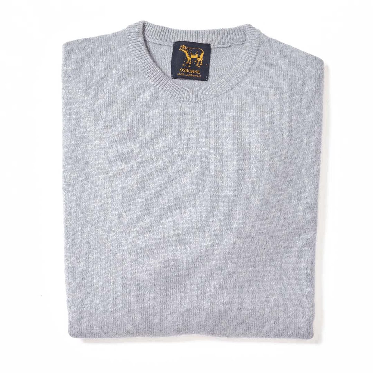 Osborne Knitwear Trui met ronde hals - Sweater heren in Lamswol - Pullover Heren - Seal - L