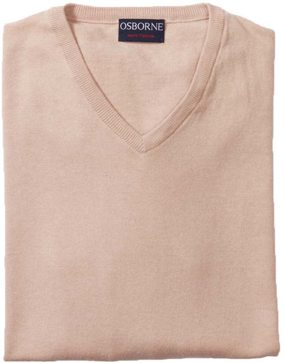 Osborne Knitwear Trui met V hals - Katoen - Beige - S
