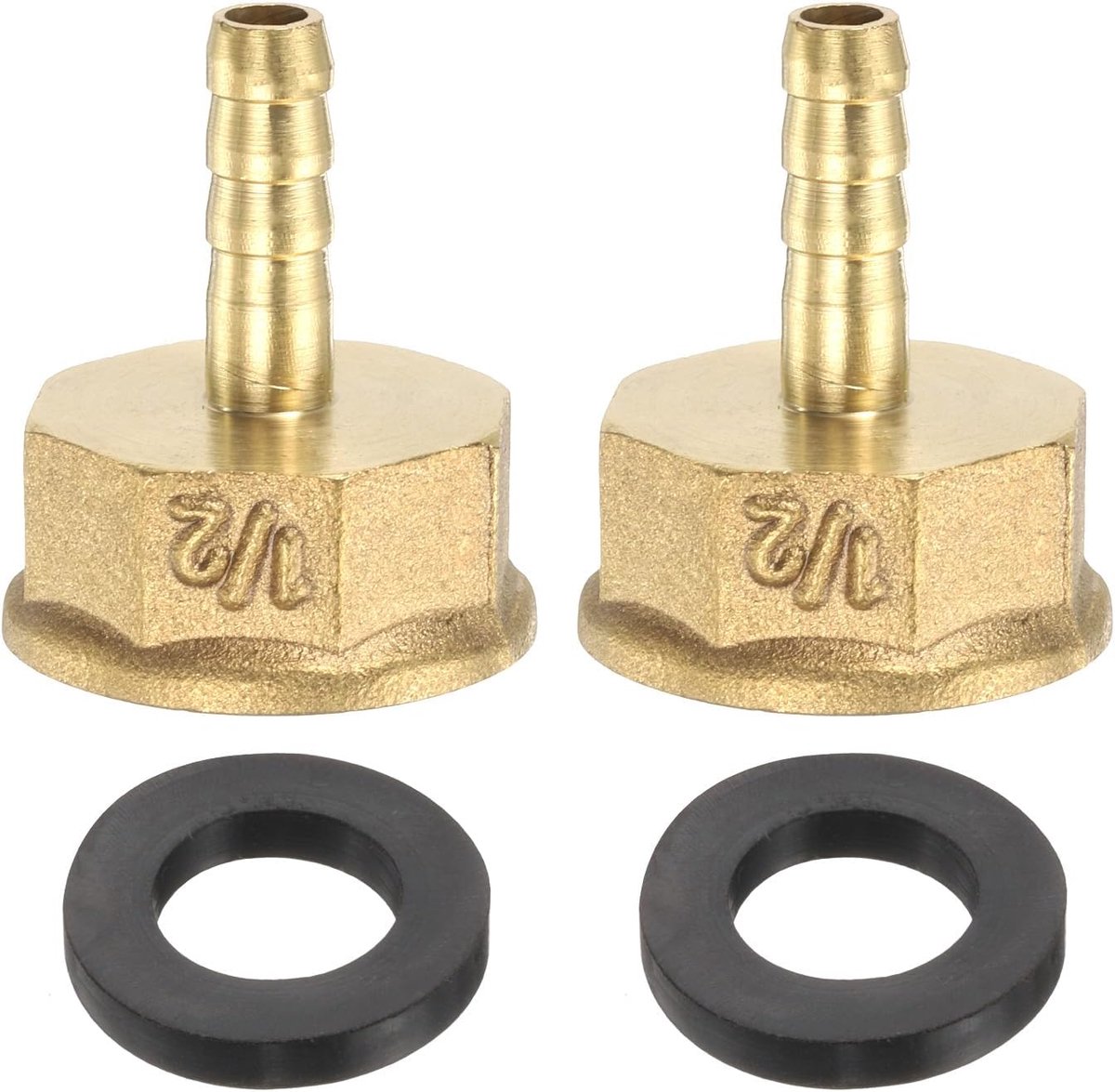 2 stuks PEX-A expansiearmaturen, 1/2 inch pers x 6 mm, metrische schroefdraad, messing, expansiekoppeling, persarmaturen, adapter voor koper- en PEX-buisslangverbinding