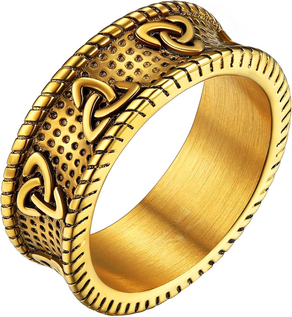 Heren roestvrij staal Keltische knoop Triquetra Trinity Ring Ierse sieraden maat J tot Z