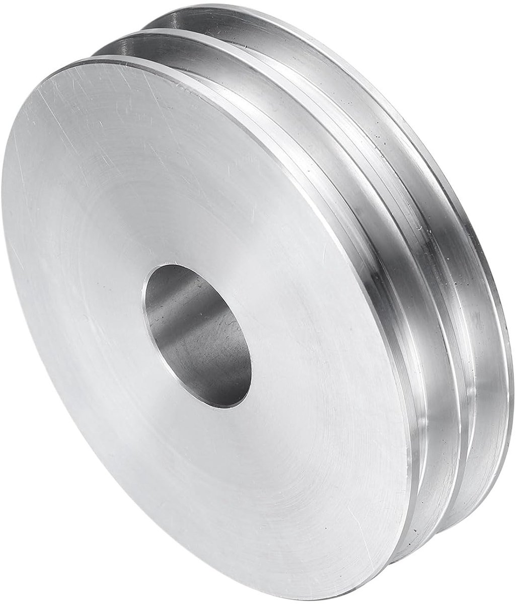 20 mm boring 80 mm buitendiameter aluminium dubbele groef V-katrol voor 6 mm (1/4 inch) motoras boormachine PU-vorm
