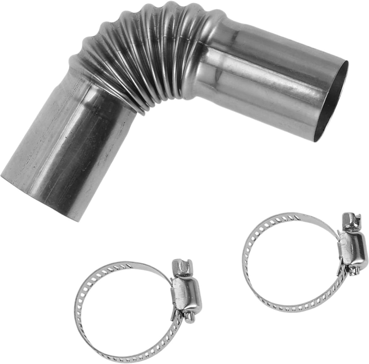 1 Set Verwarmingsuitlaatpijp Connector 24Mm Id 13Cm L Roestvrij Staal Zilverkleurig Lucht Diesel Verwarmingsuitlaatpijp Connector Met 2 Bevestigingen