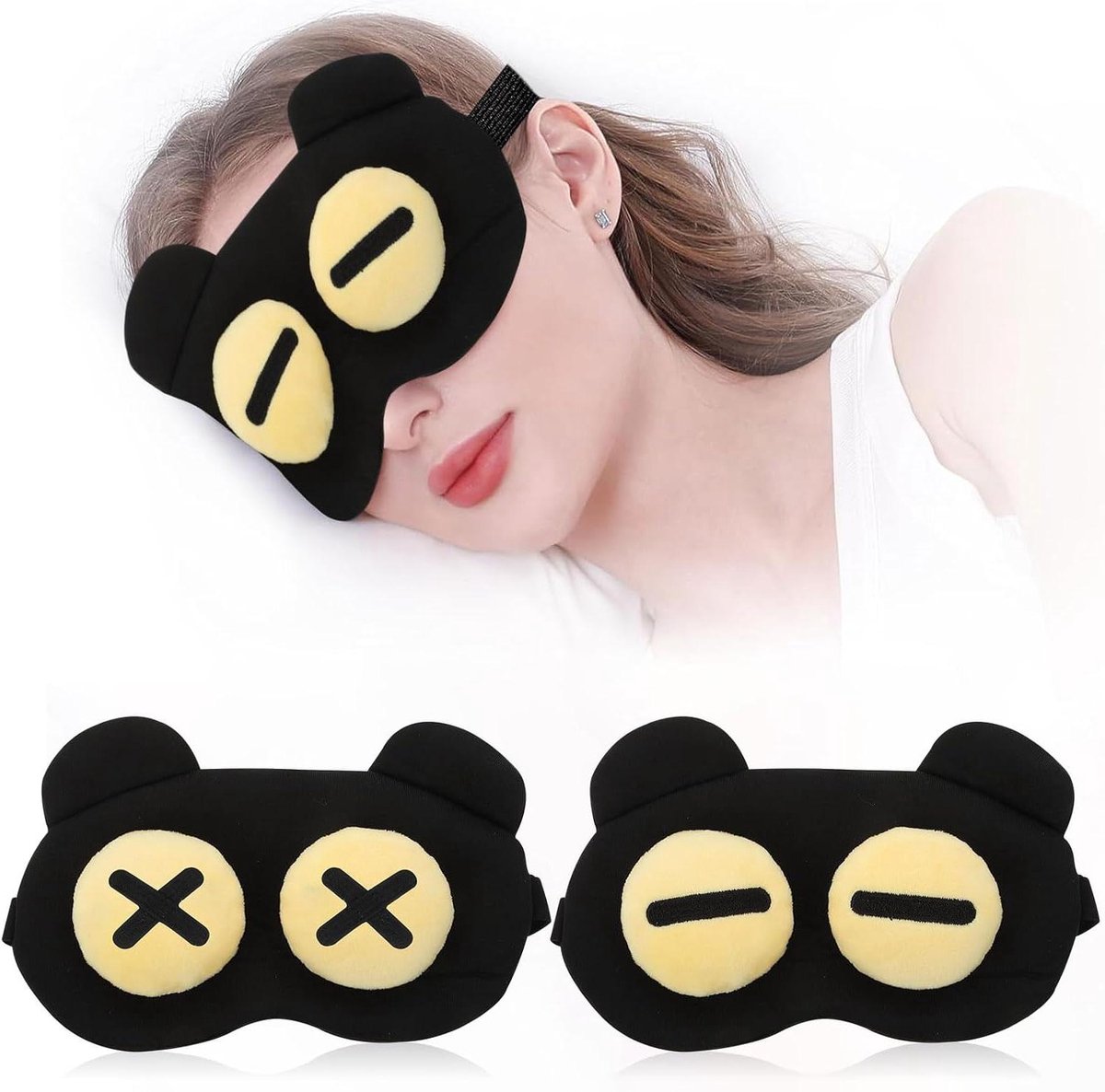 NTHProducts - Slaapmasker Set van 2 - Oogmasker voor Comfortabel Slapen - Zacht en Ademend - Geschikt voor Mannen en Vrouwen - Blokkeer Licht effectief...