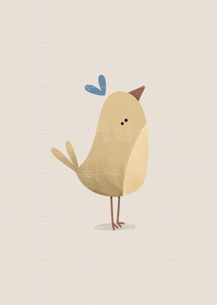 IXXI Vogel, Alijt - 100 x 140 cm - Gratis ophangtool - Grote wanddecoratie en posters - Kleurrijk, Speels, Cartoonesk, Fantasierijk, Illustraties
