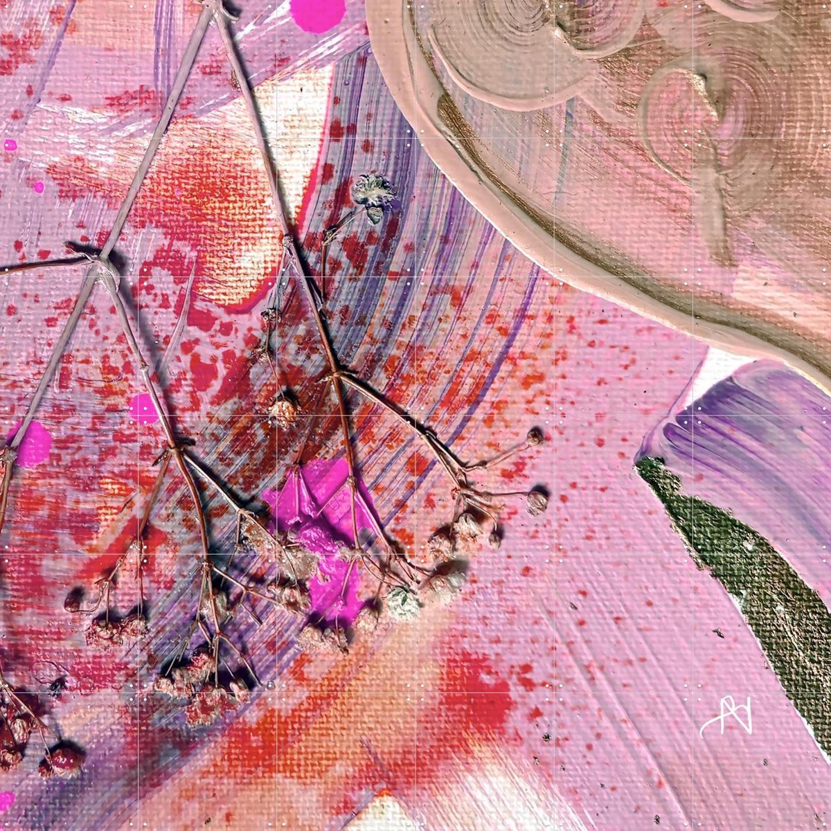 IXXI Wild Flower, Art by Naokies - 120 x 120 cm - Gratis ophangtool - Grote wanddecoratie en posters - Kwaststreken, Fantasierijk, Kleurrijk
