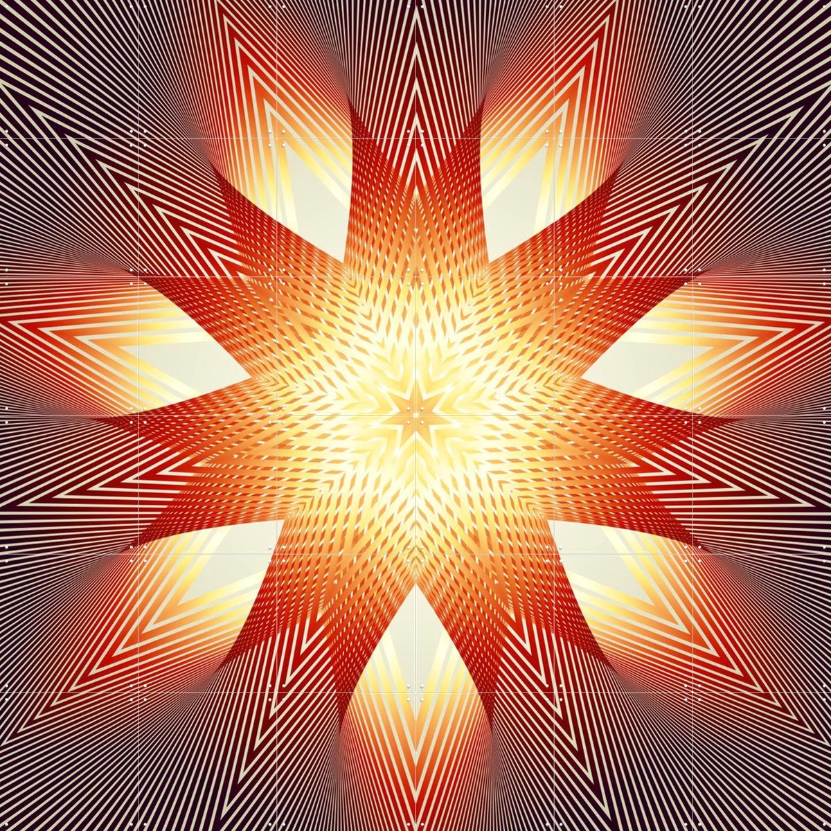 IXXI Ignition, Angelo Cerantola - 120 x 120 cm - Gratis ophangtool - Grote wanddecoratie en posters - Digitale Kunst, Modern, Geometrische Kunst