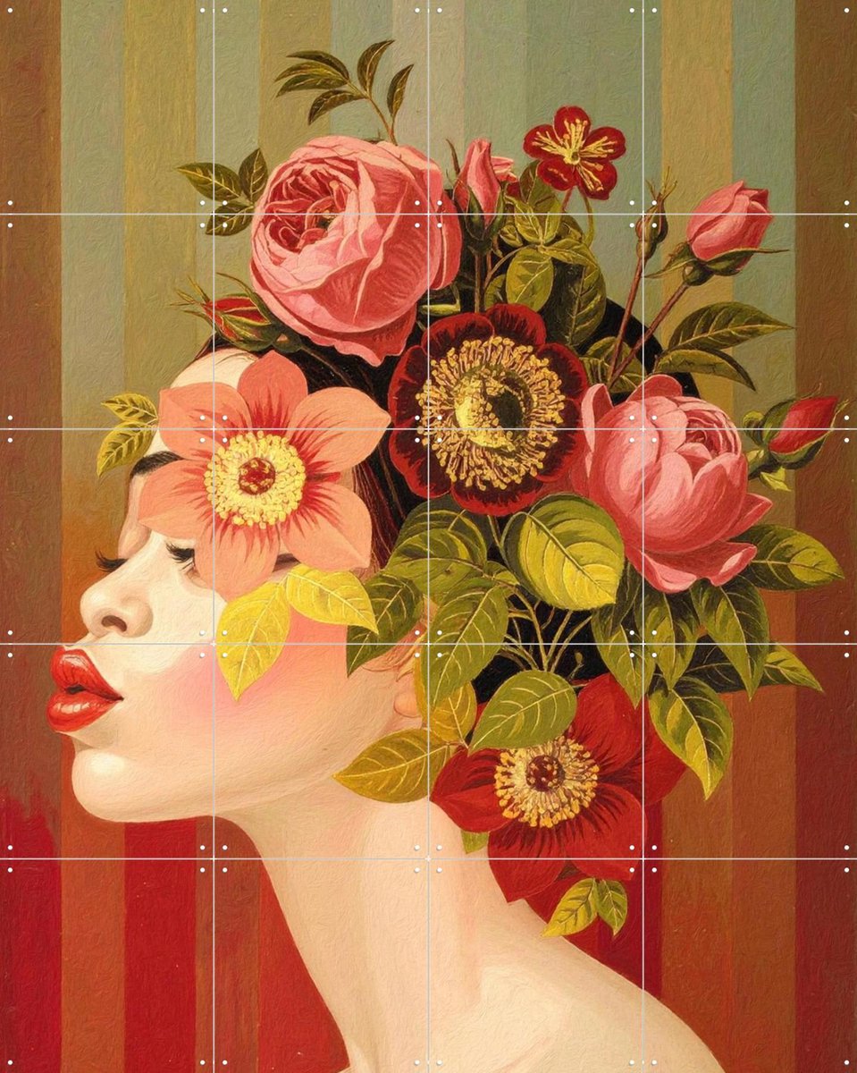 IXXI Autumn Kiss, Marja van den Hurk - 80 x 100 cm - Gratis ophangtool - Grote wanddecoratie en posters - Modern, Digitale Kunst, Speels