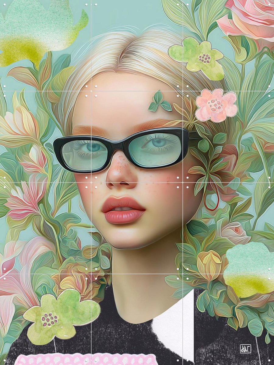 IXXI Re Created Her, Henriette Visscher - 60 x 80 cm - Gratis ophangtool - Grote wanddecoratie en posters - Kleurrijk, Modern, Digitale Kunst