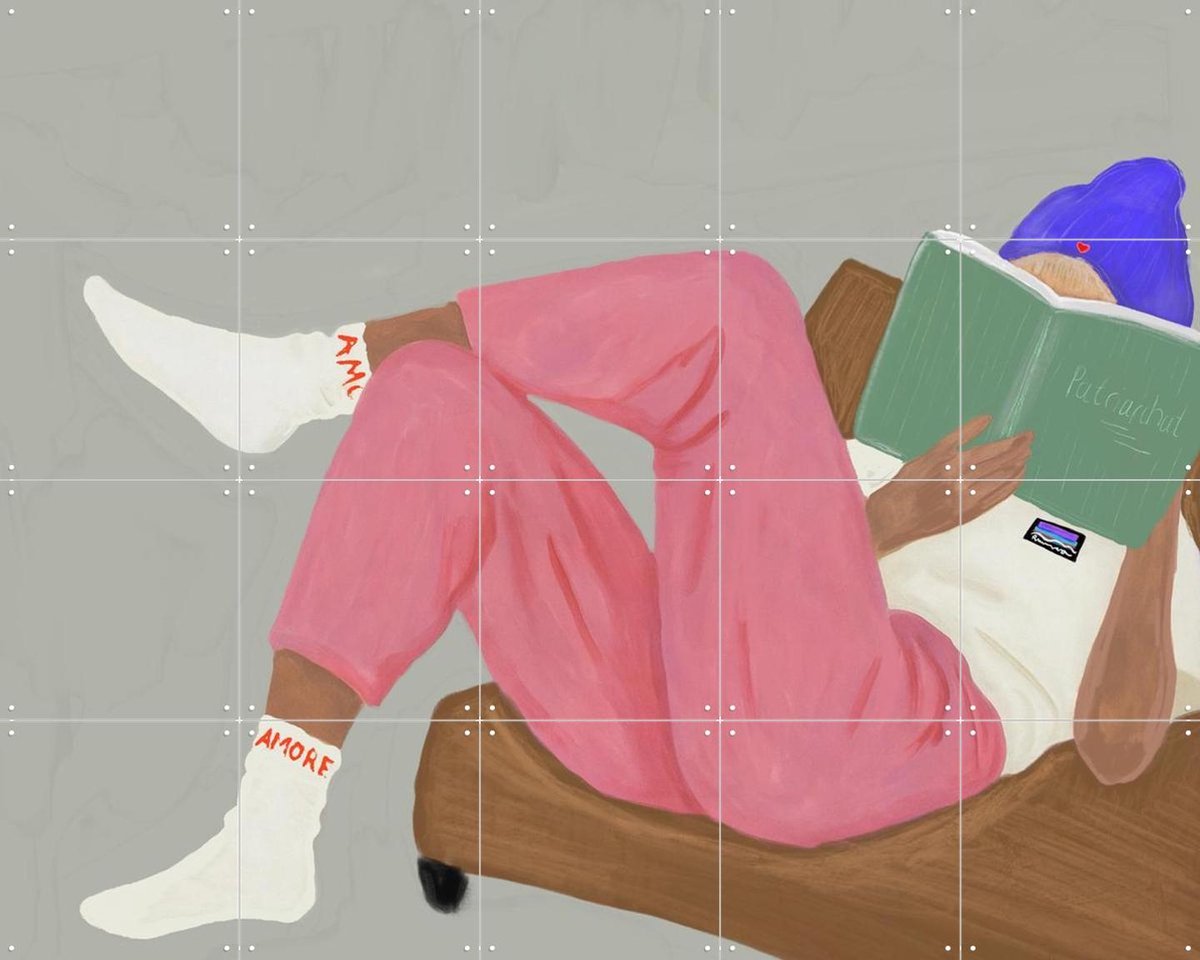 IXXI Jogger Love, Hej.Ibiza - 100 x 80 cm - Gratis ophangtool - Grote wanddecoratie en posters - Cartoonesk, Digitale Kunst, Illustraties, Slaapkamer