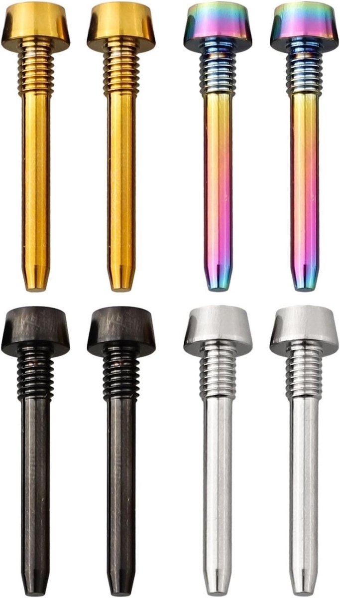 2 Pack Legering Fiets Schijfremklauw Bouten voor MT2/4/5/6/8, Fiets Schijfremblok Pin Inserts Schroef voor Mountainbike (RAINBOW)