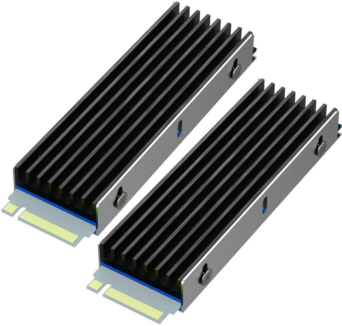 M.2 Koellichaam met M.2 Schroeven en Thermische Pads voor Enkel/Dubbelzijdige Chip M.2 SSD, PC/PS5/PS5 Slim Installatie (2 Packs)