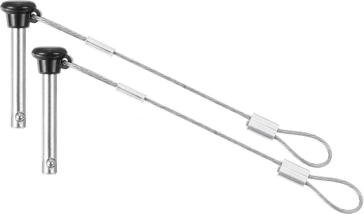 2 stuks snelspanpennen 4,8 mm x 25 mm met anti-verlieskoord, marine-hardware van roestvrij staal 316 voor Montano-zitplaatsen, scheepsuitrusting, scheepsbouw, zilver