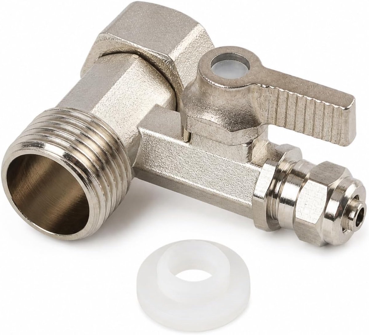 adapter en aansluiting T-wateraansluiting adapter 3/8 x 3/8 x 1/4 met kraan rubberen verdeler voor tuin, waterverdeler tuinverdeler en aansluiting van 2 apparaten