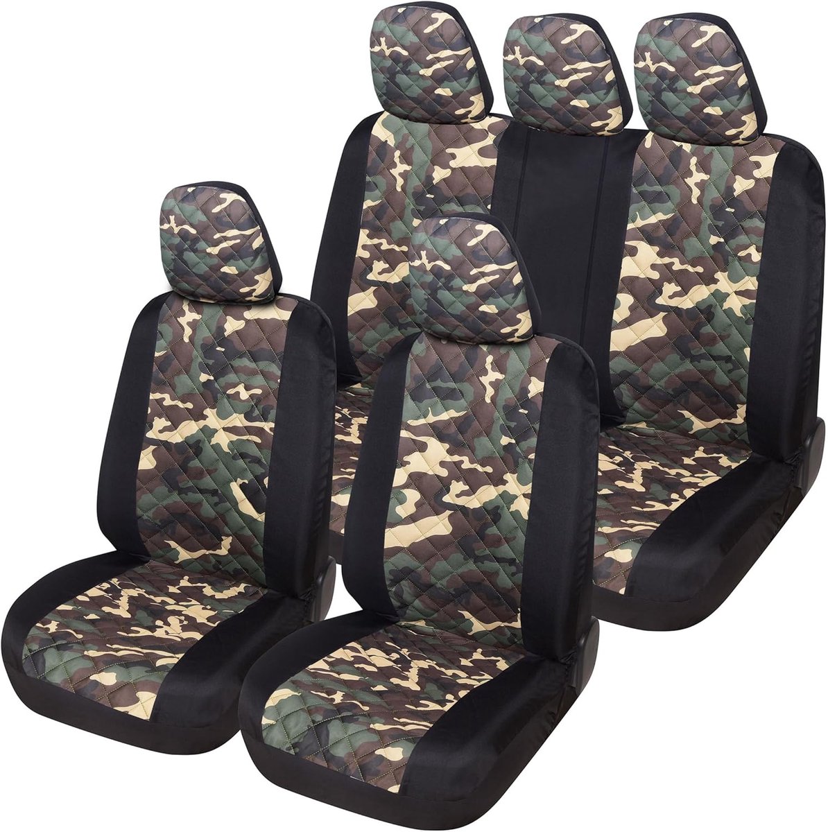 Accessori Lupex A23 Universele autostoelbekleding voor achter (complete set tweekleurig camouflage groen)