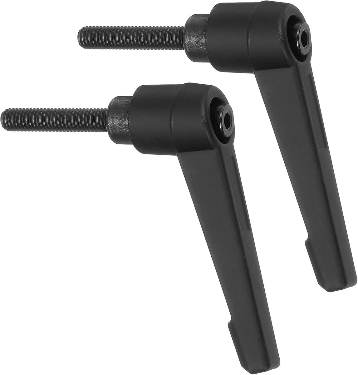 2 stuks M5 x 25 mm instelbare knoppen handvat mannelijke schroefdraad drukknop ratels snelspannende draaibouten voor draaibanken, zwart
